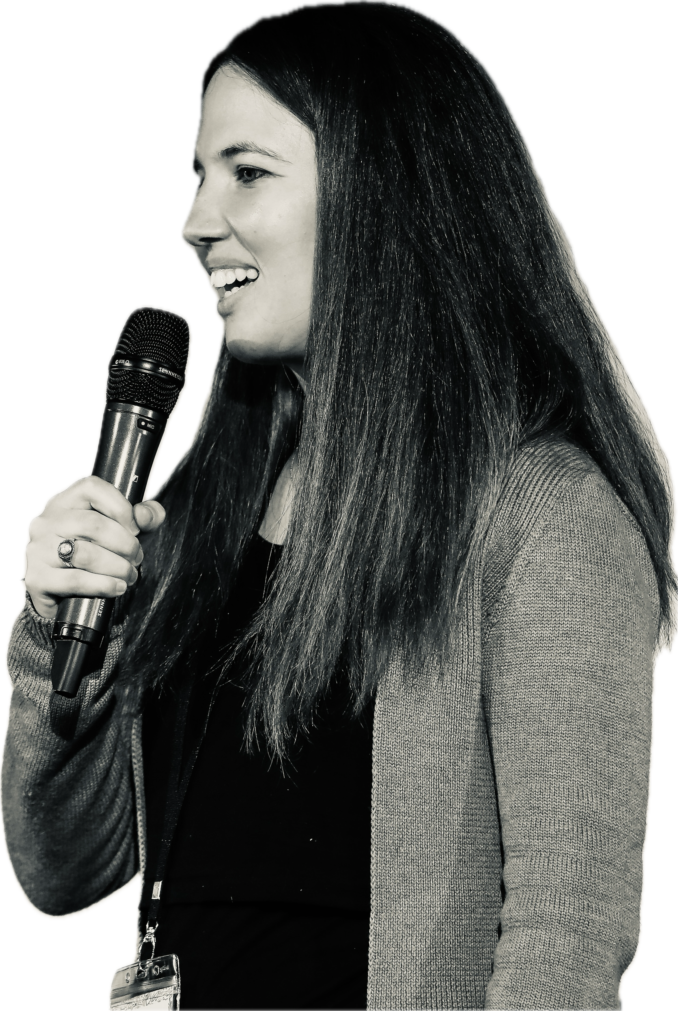 Matilde speaking at a conference